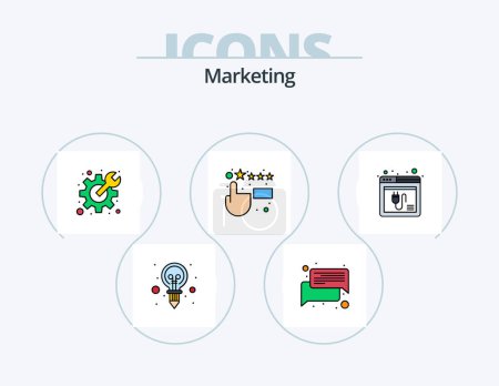 Illustration for Marketing Line Filled Icon Pack 5 Icon Design. media. ad. customer satisfaction. solution. business - Royalty Free Image