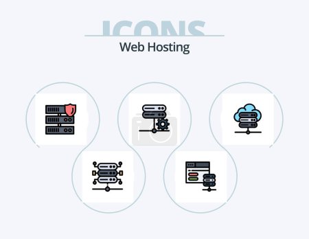 Illustration for Web Hosting Line Filled Icon Pack 5 Icon Design. cloud network . delete . setting. network - Royalty Free Image