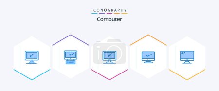 Illustration for Computer 25 Blue icon pack including . - Royalty Free Image