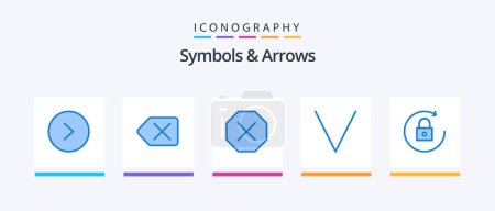 Téléchargez les illustrations : Symbols and Arrows Blue 5 Icon Pack Including . denied. rotate. arrow. Creative Icons Design - en licence libre de droit
