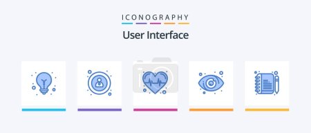 Illustration for User Interface Blue 5 Icon Pack Including . edit. pulse. compose. view. Creative Icons Design - Royalty Free Image