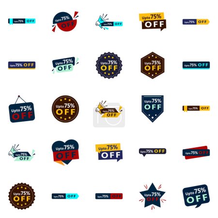 Illustration for The Up to 70% Off Vector Pack 25 Impactful Designs for Maximum Sale Discounts - Royalty Free Image