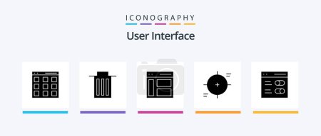 Illustration for User Interface Glyph 5 Icon Pack Including reticle. crosshair. user. user. left. Creative Icons Design - Royalty Free Image
