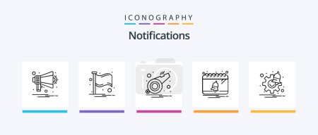Illustration for Notifications Line 5 Icon Pack Including warning. block. bubble. notify. file. Creative Icons Design - Royalty Free Image