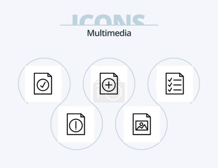 Ilustración de Multimedia Line Icon Pack 5 Icon Design. .. .. html. todo. documento - Imagen libre de derechos