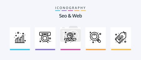 Ilustración de Paquete de iconos de Seo y Web Line 5 incluyendo. Dinero. más. dólar. página web. Diseño de iconos creativos - Imagen libre de derechos