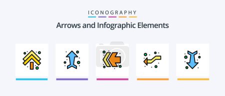 Ilustración de Arrow Line Filled 5 Icon Pack Including . fast forward. arrows. arrows. forward. Creative Icons Design - Imagen libre de derechos
