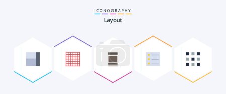 Illustration for Layout 25 Flat icon pack including . thumbnails. - Royalty Free Image