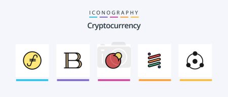 Ilustración de Cryptocurrency Line Filled 5 Icon Pack Including coin . crypto . crypto currency. coin. Creative Icons Design - Imagen libre de derechos