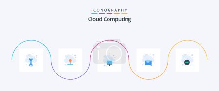 Illustration for Cloud Computing Flat 5 Icon Pack Including minus. message. computer. recieved. cloud - Royalty Free Image