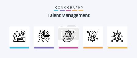 Téléchargez les illustrations : Talent Management Line 5 Icon Pack Including solution. bulb. break. bright. star. Creative Icons Design - en licence libre de droit