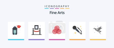 Téléchargez les illustrations : Fine Arts Flat 5 Icon Pack Including bird. art. art. mic. graphic. Creative Icons Design - en licence libre de droit