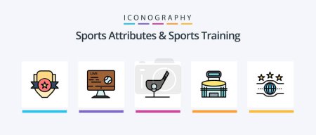 Illustration for Sports Atributes And Sports Training Line Filled 5 Icon Pack Including live. foam. bowl. finger. goblet. Creative Icons Design - Royalty Free Image