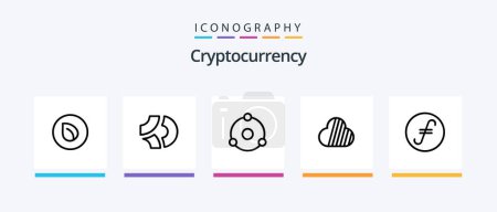 Téléchargez les illustrations : Cryptocurrency Line 5 Icon Pack Including ion. currency. red coin. crypto. rise. Creative Icons Design - en licence libre de droit