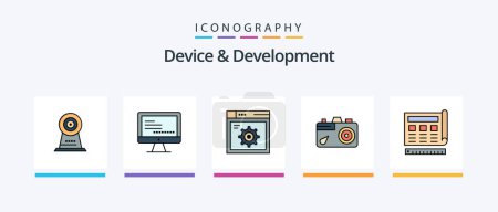 Illustration for Device And Development Line Filled 5 Icon Pack Including user. hotel. key. security. camera. Creative Icons Design - Royalty Free Image