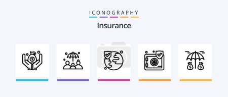 Ilustración de Insurance Line 5 Icon Pack Including life insurance. insurance. investment. insurance. crash. Creative Icons Design - Imagen libre de derechos