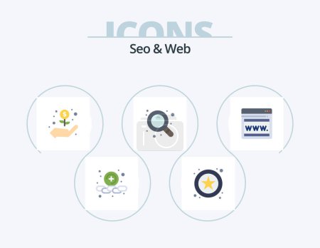 Ilustración de Seo and Web Flat Icon Pack 5 Icon Design. . . money. webpage. seo - Imagen libre de derechos