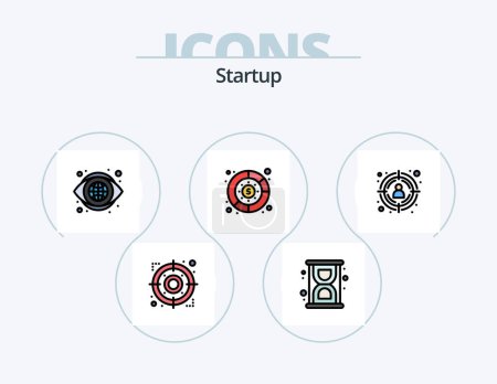 Ilustración de Línea de inicio llenado paquete de iconos 5 Diseño de iconos. rango. Una placa. seo. visión. ojo - Imagen libre de derechos