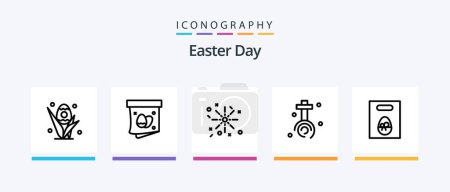 Ilustración de Paquete de iconos de Easter Line 5 incluyendo pascua. Pascua. primavera. vacaciones. Pascua. Diseño de iconos creativos - Imagen libre de derechos