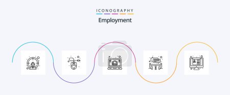 Illustration for Employment Line 5 Icon Pack Including job application. cv. brief. teamwork. interview - Royalty Free Image