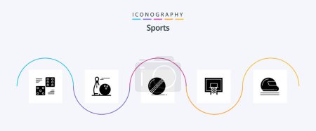 Illustration for Sports Glyph 5 Icon Pack Including pole. basketball. play. basket. bowler - Royalty Free Image