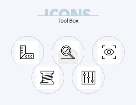 Ilustración de Tools Line Icon Pack 5 Icon Design. . ampere. . focus - Imagen libre de derechos