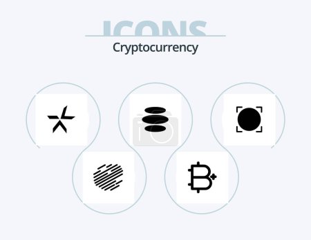 Téléchargez les illustrations : Cryptocurrency Glyph Icon Pack 5 Icon Design. e dinar . crypto currency. coin . crypto . lykke - en licence libre de droit