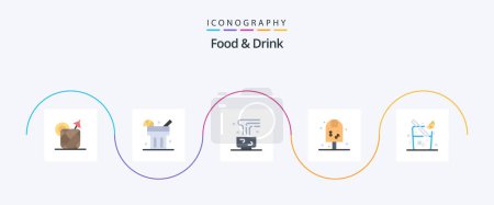 Illustration for Food And Drink Flat 5 Icon Pack Including food. pop. ice. hot drink - Royalty Free Image