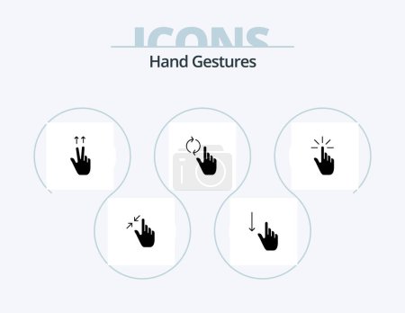 Illustration for Hand Gestures Glyph Icon Pack 5 Icon Design. click. refresh. gestures. hand. ups - Royalty Free Image