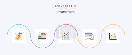 Illustration for Investment Flat 5 Icon Pack Including finance. finance. business. credit. business - Royalty Free Image