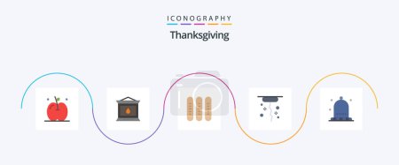Illustration for Thanks Giving Flat 5 Icon Pack Including thanksgiving. autumn. event. giving. corkscrew - Royalty Free Image