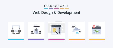 Illustration for Web Design And Development Flat 5 Icon Pack Including clock. calendar. designer. design. plane. Creative Icons Design - Royalty Free Image
