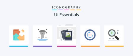 Ilustración de Ui Essentials Flat 5 Icon Pack Incluyendo sincronización. Actualizar. ui. navegador. fotografía. Diseño de iconos creativos - Imagen libre de derechos