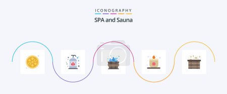 Ilustración de Sauna Flat 5 Icon Pack Including . spa. box. spa - Imagen libre de derechos
