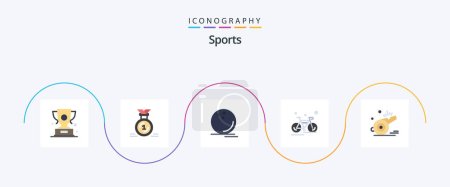 Illustration for Sports Flat 5 Icon Pack Including cycling. bicycle. ribbon. watchkit. sport - Royalty Free Image