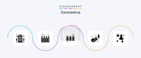 Illustration for Coronavirus Glyph 5 Icon Pack Including infection. wash. drugs. spray. clean - Royalty Free Image