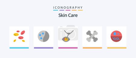 Illustration for Skin Flat 5 Icon Pack Including dry. dermatologist. eye treatment. rheumatism. calcium. Creative Icons Design - Royalty Free Image