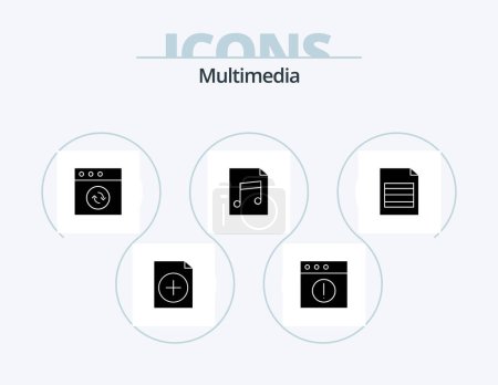 Ilustración de Multimedia Glyph Icon Pack 5 Icon Design. . . sync. table. document - Imagen libre de derechos