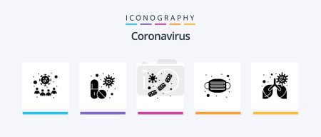 Illustration for Coronavirus Glyph 5 Icon Pack Including medical. face. medical. blood. microbe. Creative Icons Design - Royalty Free Image