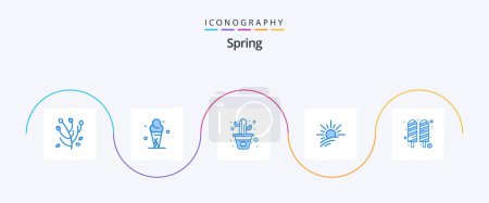 Téléchargez les illustrations : Spring Blue 5 Icon Pack Including food. spring. cactus. sun. brightness - en licence libre de droit