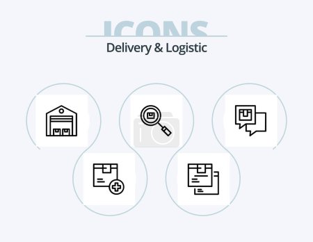 Illustration for Delivery And Logistic Line Icon Pack 5 Icon Design. product. hr. shipping. product. goods - Royalty Free Image