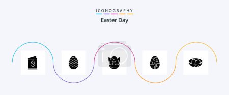 Illustration for Easter Glyph 5 Icon Pack Including holiday. easter. egg. decoration. happy - Royalty Free Image