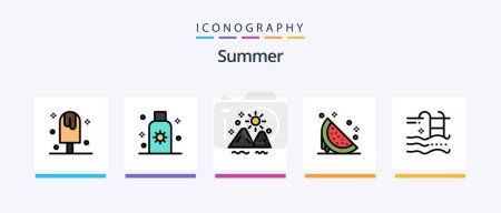 Illustration for Summer Line Filled 5 Icon Pack Including summer. camp. summer. summer. ice. Creative Icons Design - Royalty Free Image
