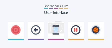 Ilustración de User Interface Flat 5 Icon Pack Including interface. user. left. pause. user. Creative Icons Design - Imagen libre de derechos