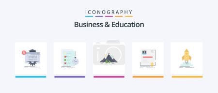 Illustration for Business And Education Flat 5 Icon Pack Including business. contract. check. success. mission. Creative Icons Design - Royalty Free Image
