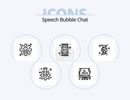 Illustration for Chat Line Icon Pack 5 Icon Design. . message. - Royalty Free Image