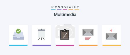 Ilustración de Multimedia Flat 5 Icon Pack Including . mail. message. Creative Icons Design - Imagen libre de derechos