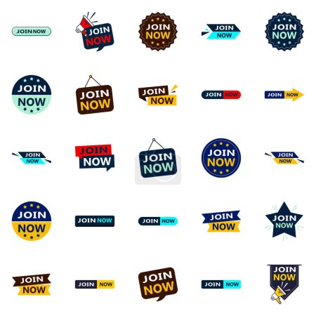 Ilustración de Join Now 25 Fresh Typographic Designs for an updated recruitment campaign - Imagen libre de derechos