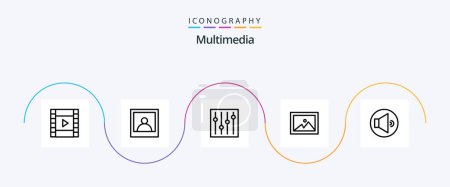 Ilustración de Multimedia Line 5 Icon Pack Including . album. speaker - Imagen libre de derechos