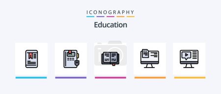 Illustration for Education Line Filled 5 Icon Pack Including education. graduation. book. education. web. Creative Icons Design - Royalty Free Image